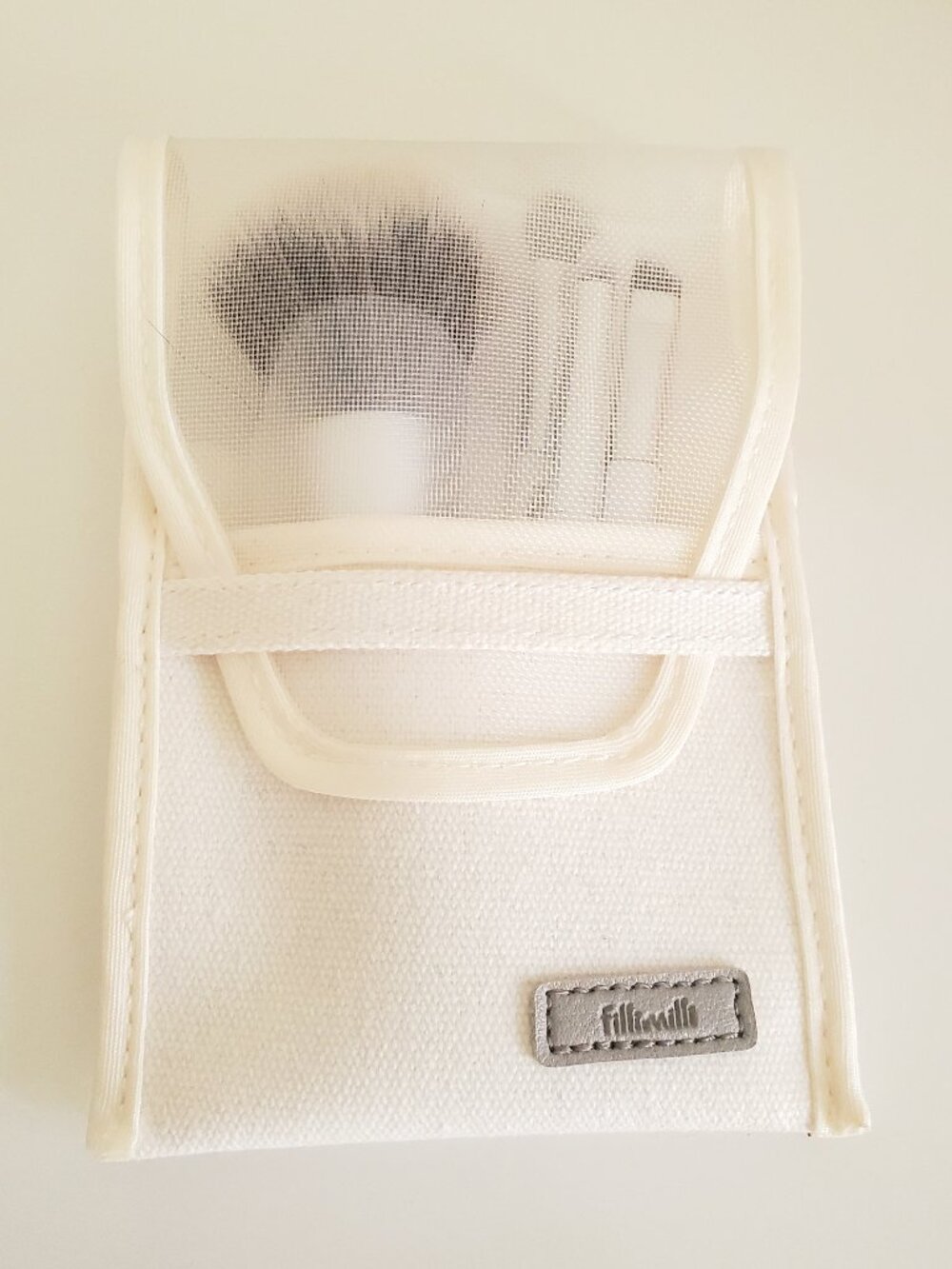 Fillimilli Mini Makeup Brush Set White Travel Kit with Case Face & Eye Brushes